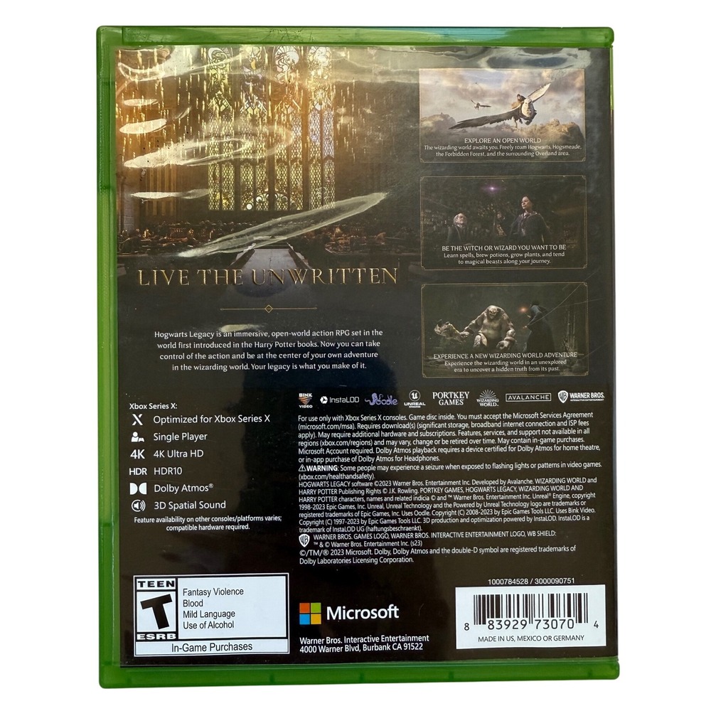 Hogwarts Legacy Xbox Series X Video Game Harry Potter RPG Warner Bros 2023 - Picture 3 of 3